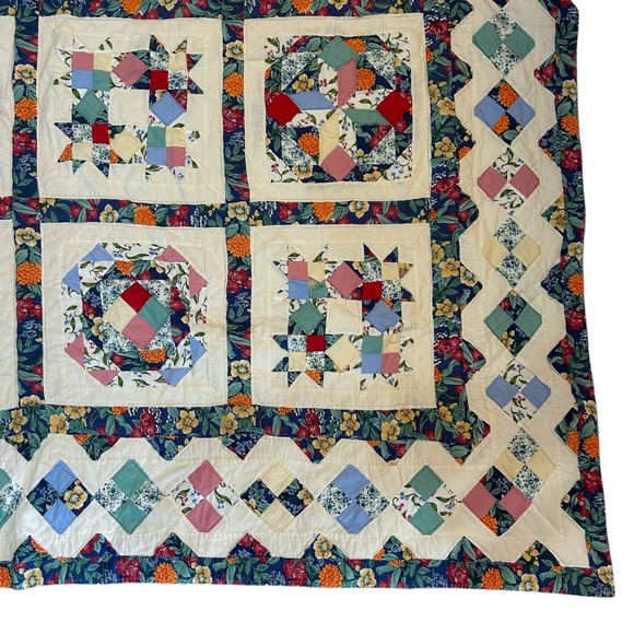Arch Quilt Elmsford NY New York Hand Stitched 78" x 80" Queen King Patchwork - Picture 5 of 16
